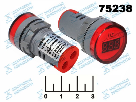 Частотомер 0-100Гц AC TO22-HZ красный 22мм (28мм)